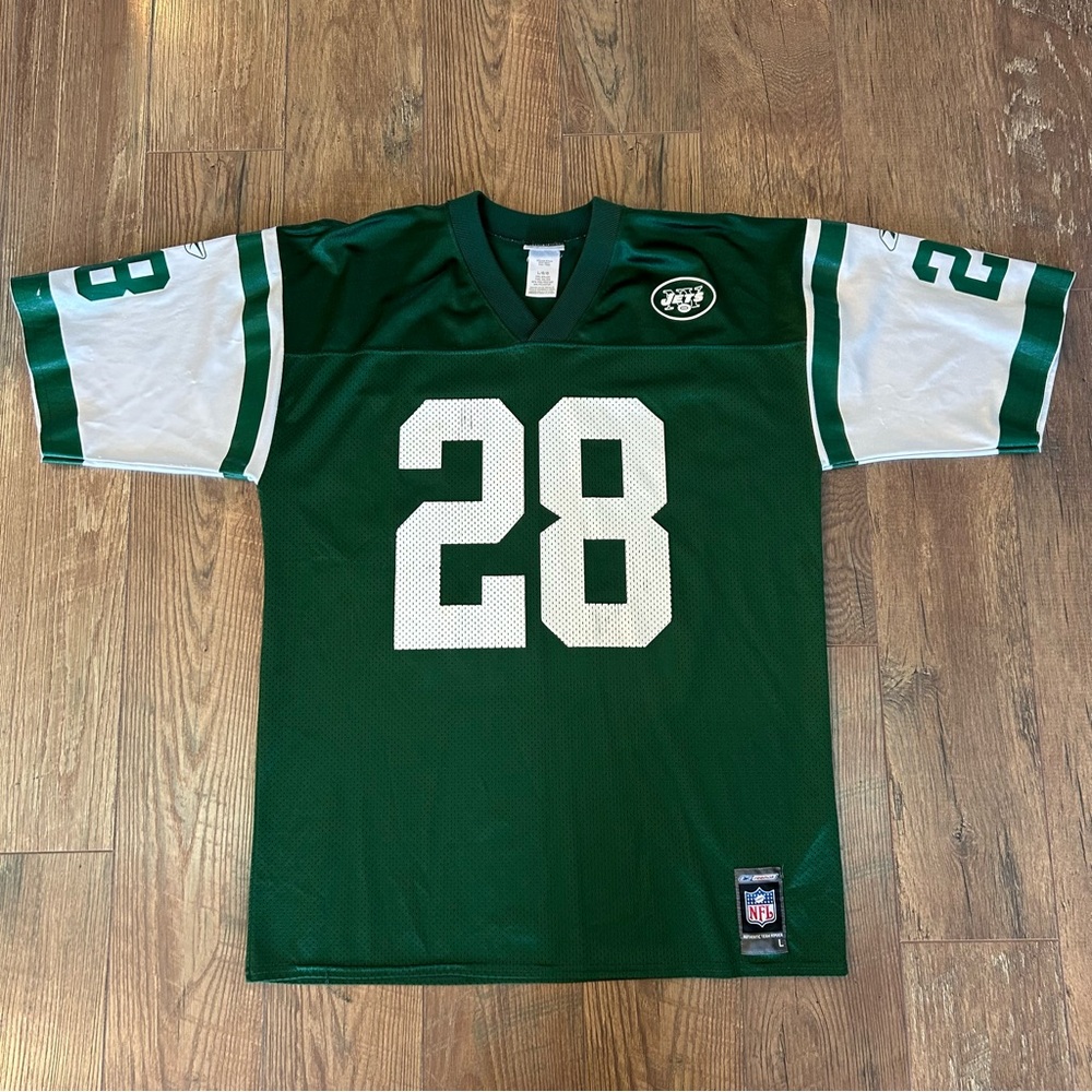Vintage Reebok New York Jets Curtis Martin #28 Jersey Green White Large